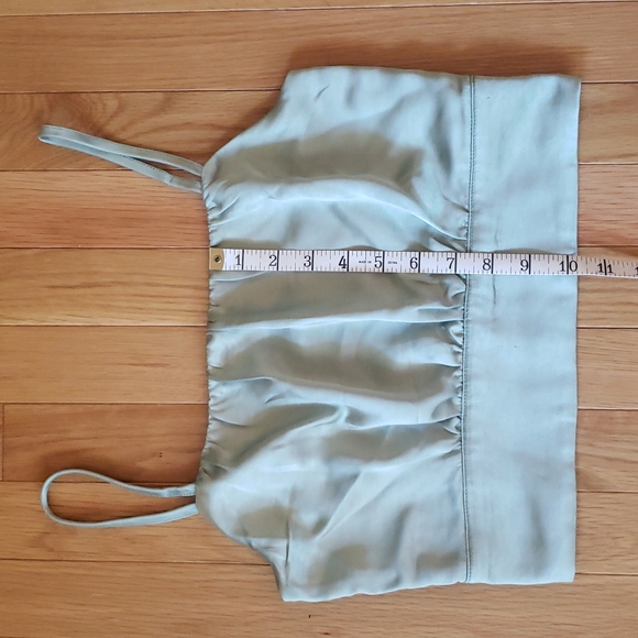 Lulu's Sage Green Silk Crop Top - Picture 5 of 10